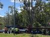 Bruce Highway exit blocked after truck vs. car crash