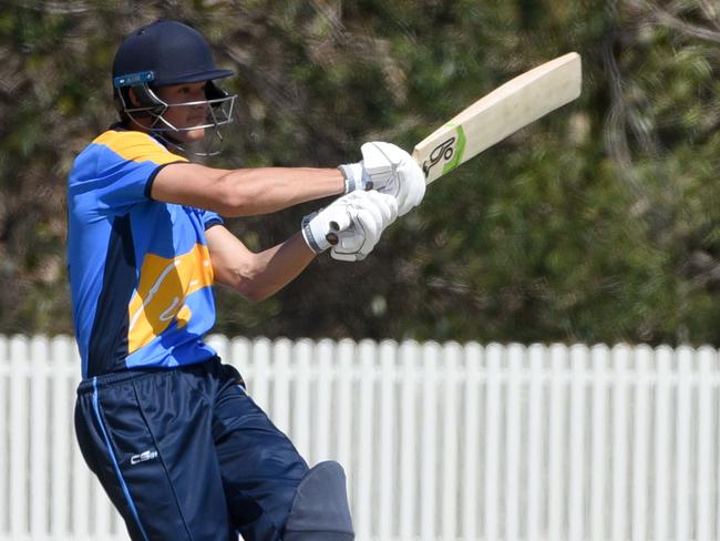 Teenage Gold Coast Dolphins batsman Hugo Burdon. Picture: Steve Holland