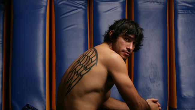 Johnathan Thurston told Qweekend in 2008 that his wings tattoo was based on a design he’d sourced from the internet. Picture: David Kelly