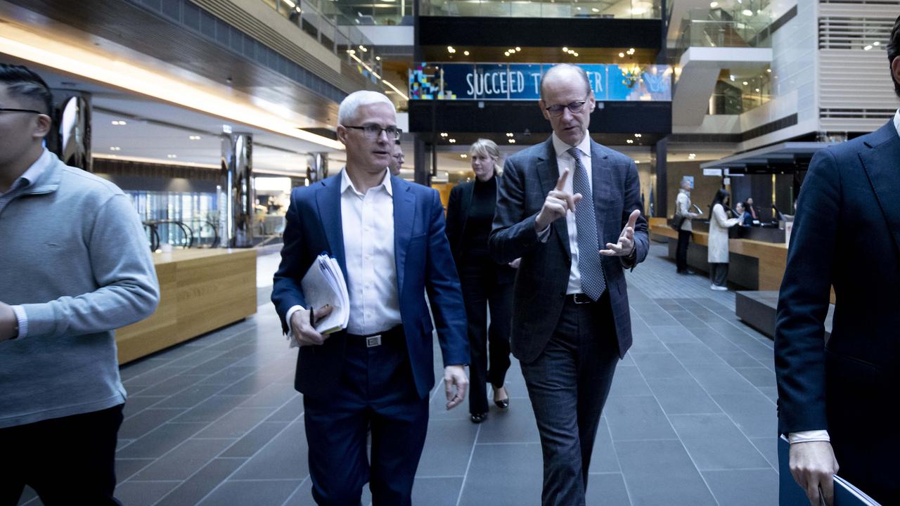 ANZ chief risk officer Kevin Corbally and chief executive CEO Shayne Elliott. Picture: Arsineh Houspian