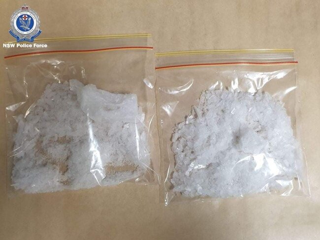 The 109.6g of methamphetamine police seized from the courier driver’s utility. Picture: NSW Police.