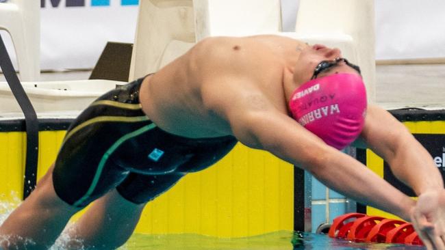 Lachlan Davies competing in the pool. Image from Warringah Aquatic SC Facebook