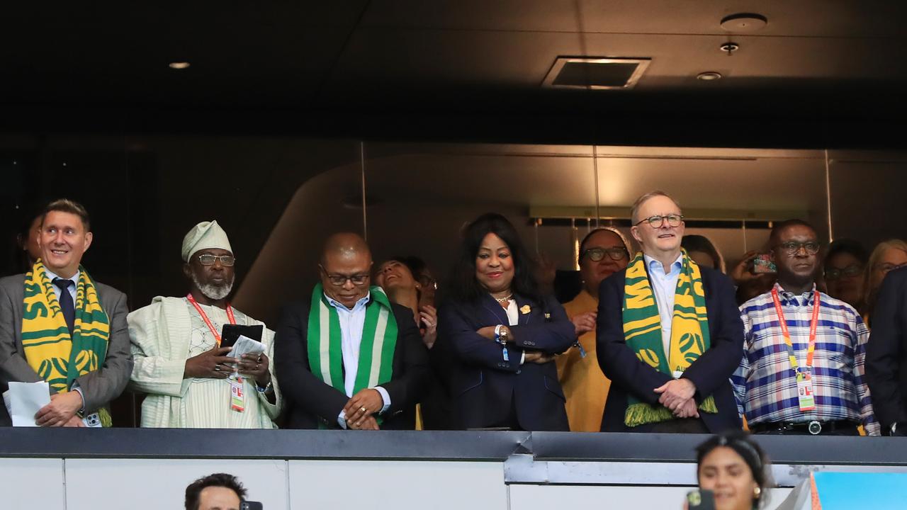 Prime Minister Anthony Albanese at the Matildas’ group stage match between Australia and Nigeria last month. Picture: Lachie Millard