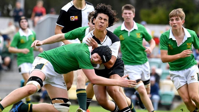 Levi Hawea playing for Iona College - he has been named as a Wynnum Manly reserve.