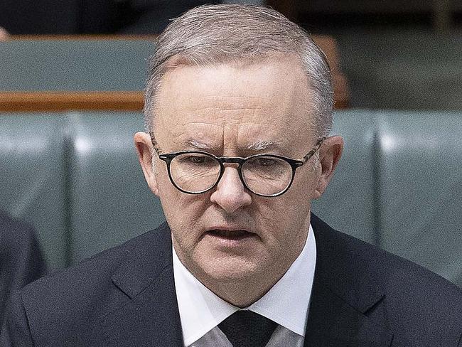 CANBERRA, AUSTRALIA - NewsWire Photos SEPTEMBER 23, 2022: The Prime Minister Anthony Albanese addressed the House in a joint motion of condolence for Her Majesty Queen Elizabeth II and congratulatory message of accession for His Majesty The King took place in the House of Representatives in Parliament House in Canberra.Picture: NCA NewsWire / Gary Ramage