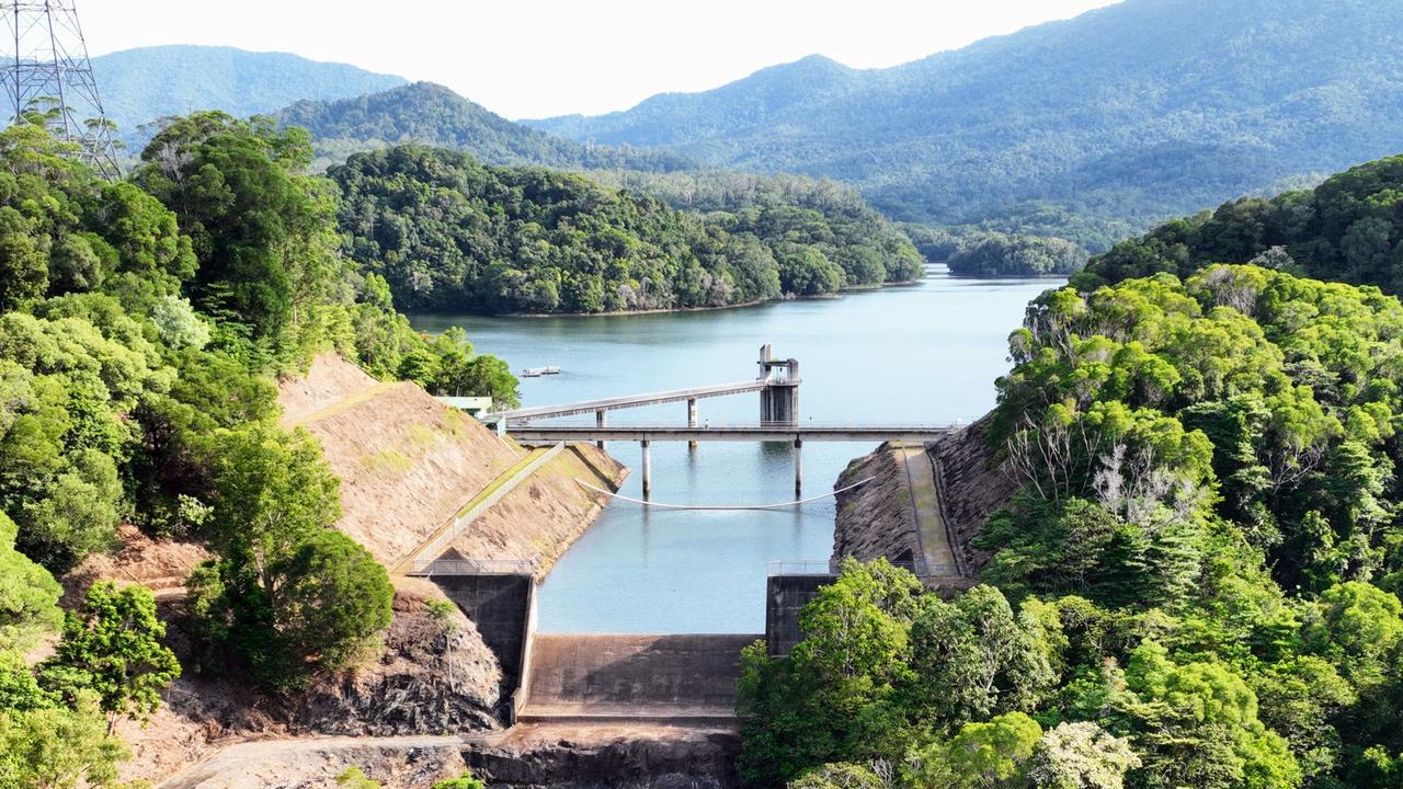 Copperlode Falls Dam and water intake, on the edge of Lake Morris, the main drinking supply for Cairns and surrounds. Lake Morris is nestled in the base of the Lamb Range. Picture: Brendan Radke