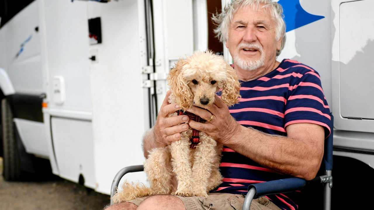 Malcolm Fletcher is one of the many travelers to take advantage of free overnight parking in Rockhampton's Kershaw Gardens during his drive home to Victoria. Photo Allan Reinikka / The Morning Bulletin. Picture: Allan Reinikka ROK140814acamp1