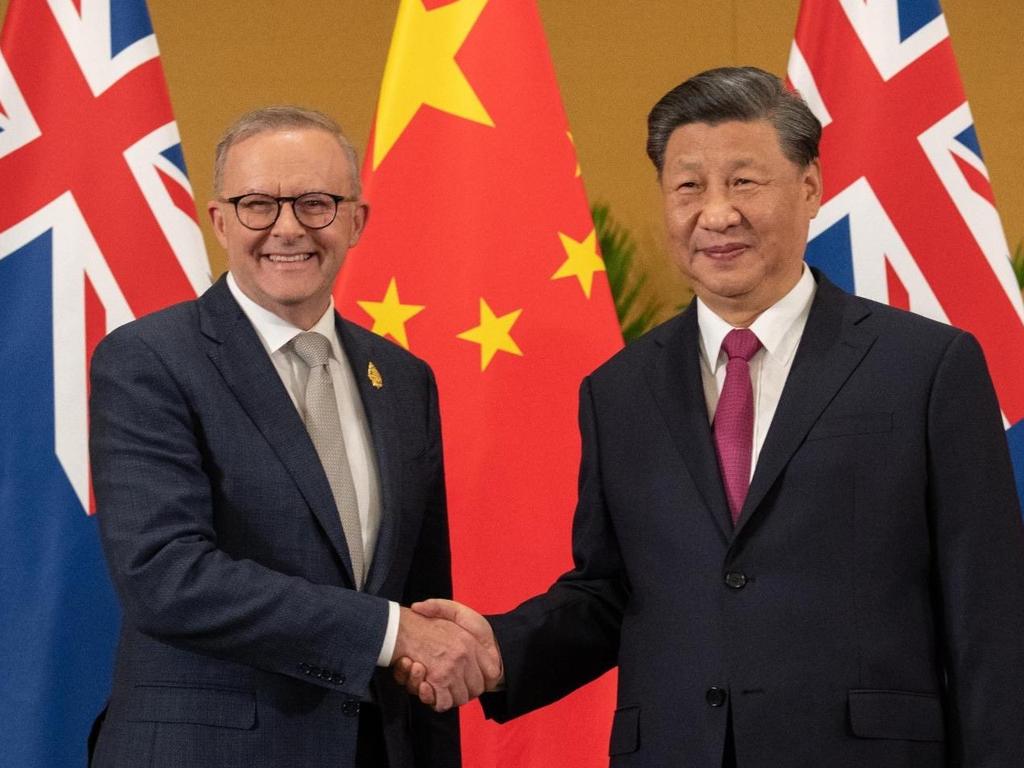 Anthony Albanese meets China's President Xi Jinping in a bilateral meeting during the 2022 G20 summit in Nusa Dua, Bali, Indonesia. Picture: Supplied