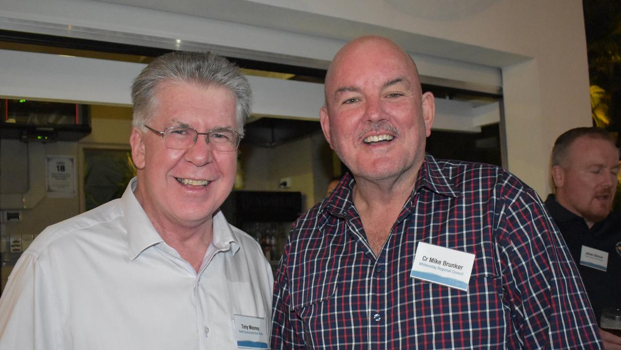 Tony Mooney of NQBP and Whitsunday Deputy Mayor Mike Brunker at the Reconciliation in Action event at Grand View Hotel, Bowen. Picture: Kirra Grimes.