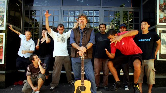 Hip-Hop band "The Herd" with John Schumann (centre) have recorded Redgum's "I Was Only 19" and are performing it at the Gaelic Club . Pic: Lindsay Moller