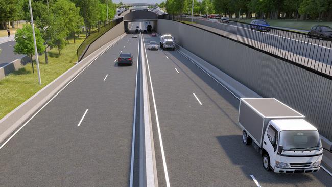 An artist's impression of the completed Warringah Rd underpass. Picture: Transport for NSW