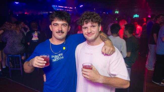 Coby Barker and Izaiah Grant at Cocktails Nightclub. Picture: Lucas Linck