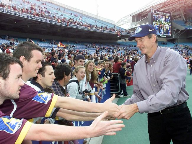 In his initial 21-season stint at the Broncos, Wayne James Bennett was revered as Mr Untouchable. Picture: David Kapernick