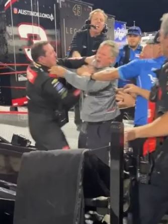 Kyle Busch and Ricky Stenhouse Sr. brawling after Sunday’s race. Photo: Twitter