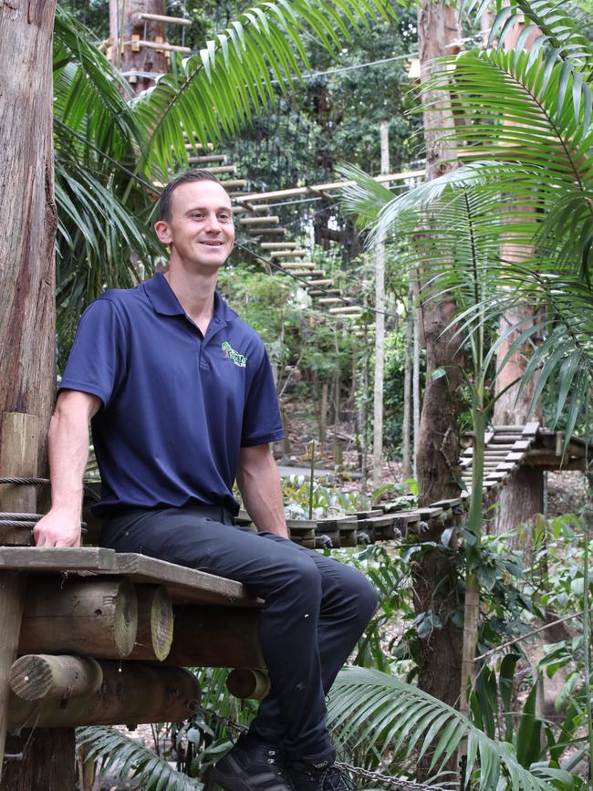 First look at the new TreeTop Challenge at Currumbin Wildlife Sanctuary. Co-owner David Taylor. Picture: Glenn Hampson.