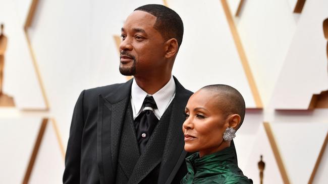 Smith and his wife Jada Pinkett Smith at the Oscars. Picture: Angela Weiss / AFP