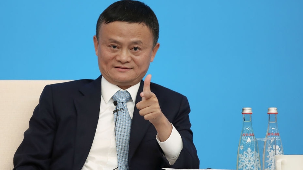 Jack Ma speaking during a Shanghai trade forum in 2018. Picture: Lintao Zhang/Getty Images