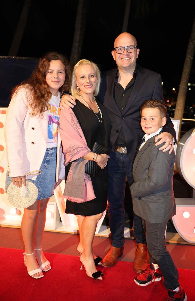 Charlotte Baker, Elizabeth Lovett, Tim Baker and William Baker at Elvis A Musical Revolution Launch at HOTA for Gold Coast at Large. Picture, Portia Large.