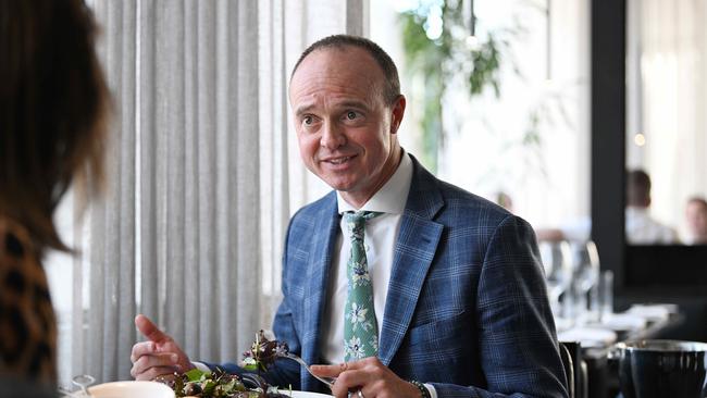 Haesley Cush, principal Ray White New Farm, charity auctioneer, award-winning real estate agent, at Fatcow in Fortitude Valley, Brisbane. pic: Lyndon Mechielsen/Courier Mail