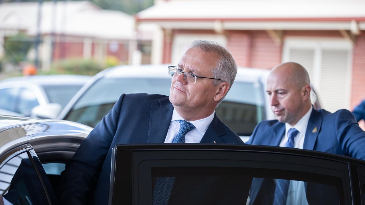 Scott Morrison on the campaign hustings in South Australia. Picture: Jason Edwards