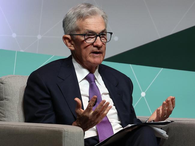 STANFORD, CALIFORNIA - APRIL 03: Federal Reserve Bank Chair Jerome Powell speaks during the Stanford Business, Government and Society Forum at Stanford University on April 03, 2024 in Stanford, California. Powell spoke at the Stanfordâs first Business, Government, and Society Forum with the theme of responsible leadership in a polarized world.   Justin Sullivan/Getty Images/AFP (Photo by JUSTIN SULLIVAN / GETTY IMAGES NORTH AMERICA / Getty Images via AFP)