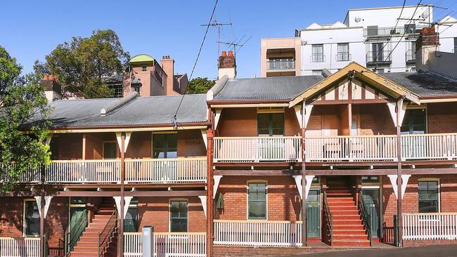 The terraces in Millers Point in the Sydney CBD