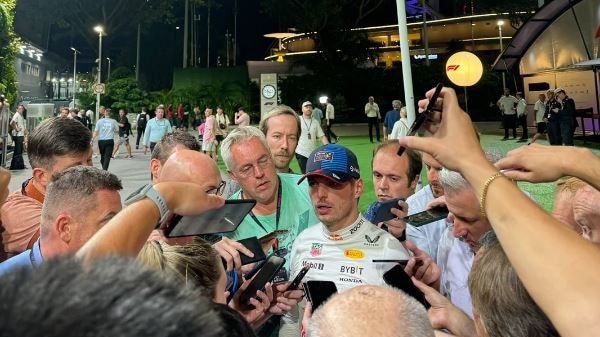 As promised, Verstappen spoke to media outside the press room.