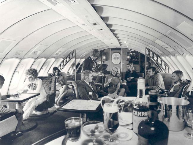 Flying first-class with Qantas in 1971. Picture: Qantas