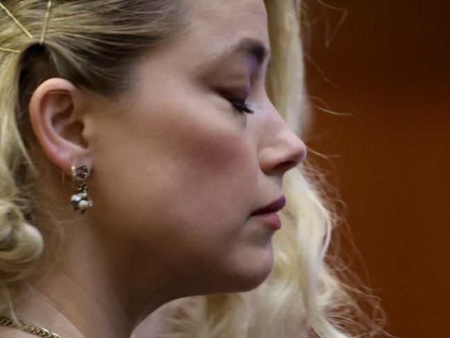 Amber Heard waits for the jury to announce its verdict. Picture: AFP