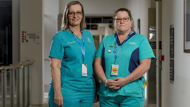 Joy Neal and Janine Oxley are at different stages of their own cancer journeys. Picture: Jerad Williams