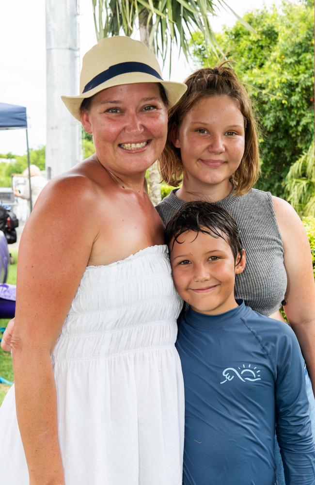 Tracie Grant, Isaac Grant and Ruby Grant from Eimeo at Australia Day @ The Bowlsie Northern Beaches Bowls club.Picture: Michaela Harlow