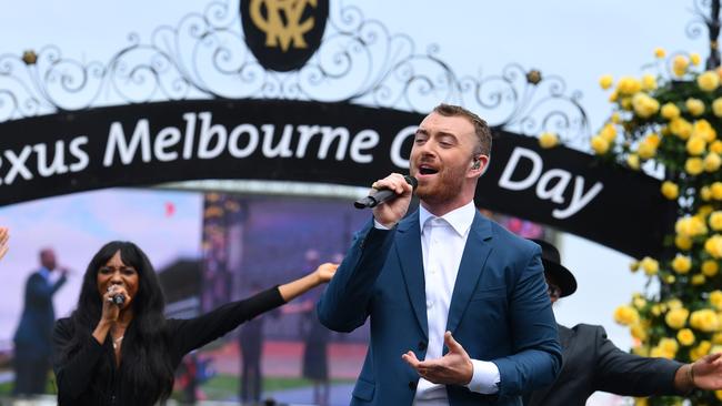 Sam Smith’s performance at last years Melbourne Cup Day wowed audiences. Picture: Vince Caligiuri/Getty Images