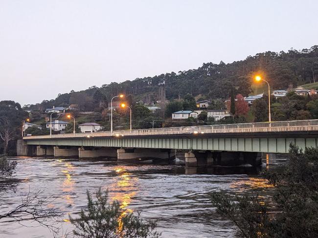 Huon River with flooding near Huonville.  Picture: David Killick