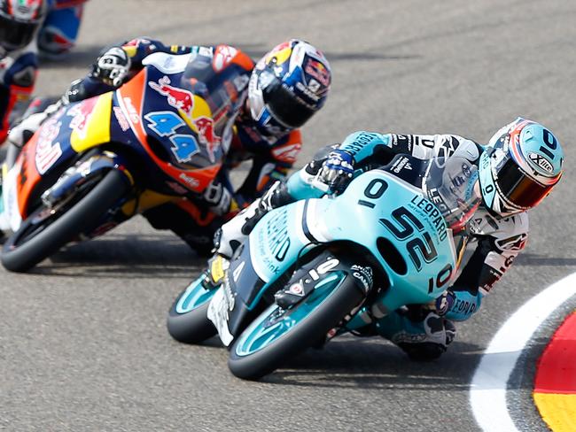 Danny Kent led for a long way at Aragon before crashing out.