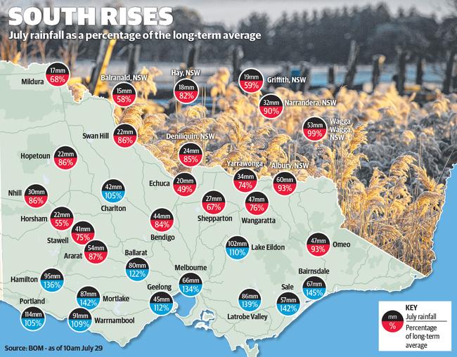 Rainfall totals for July 2024.