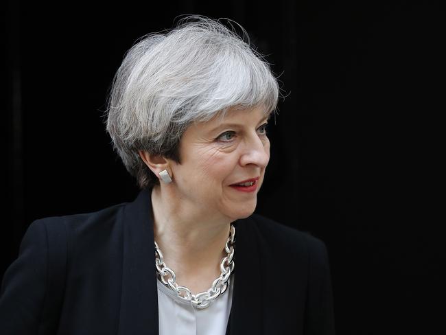 LONDON, ENGLAND - APRIL 19:  British Prime Minister Theresa May waits to greet Ukrainian President Petro Poroshenko to Downing Street on April 18, 2017 in London, United Kingdom. Mrs May went to the Commons earlier where MP's authorised her proposal of a snap general election, which is to be held on June 8, 2017.  (Photo by Dan Kitwood/Getty Images)