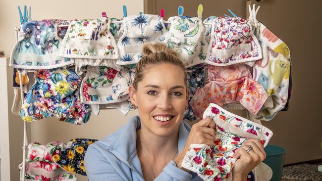 Cloth That Bum owner Chloe Gilliland said she wants to pass her knowledge on to other parents who may want to try cloth nappies but don’t know how to use them. Picture: Nev Madsen.