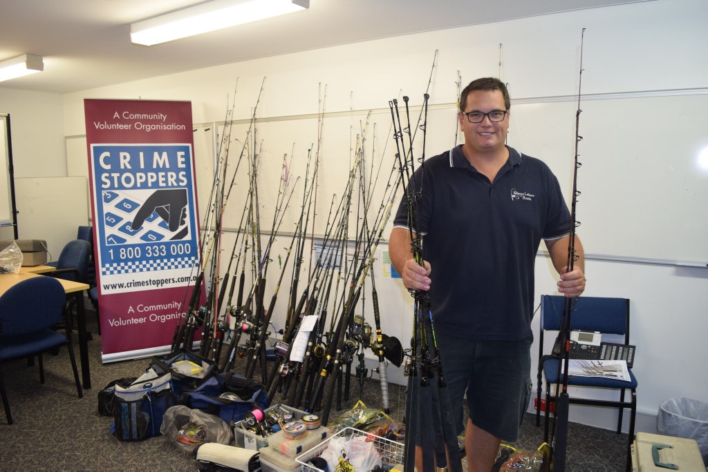 STOLEN RODS: Tim Stessl's rods, reels and tackle was among $50,000 worth of property allegedly stolen from a boat show in October. Picture: Eliza Wheeler