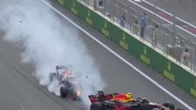 the crash between Verstappen and Ricciardo.