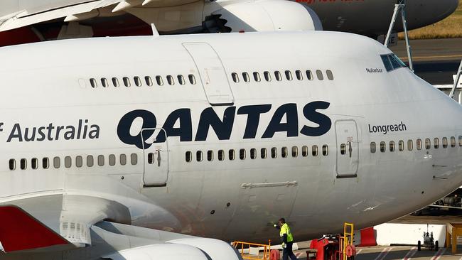 A Qantas flight. Photographer: Brendon Thorne/Bloomberg