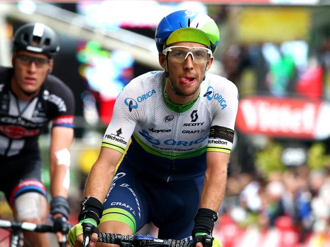 Tour de France - Stage 5 - Arras - Amiens. Orica GreenEDGE Simon Yates crosses the line. Photo Sarah Reed