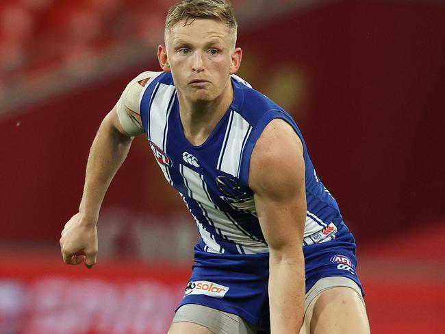 AFL Round 16. North Melbourne vs Port Adelaide at Metricon Stadium. 05/09/2020...  Jack Ziebell of the Kangaroos q2  . Pic: Michael Klein