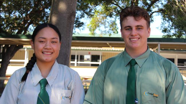 Clontarf Bech State High School captains Eddie Lever and Aruna Murphy. Photo – contributed.