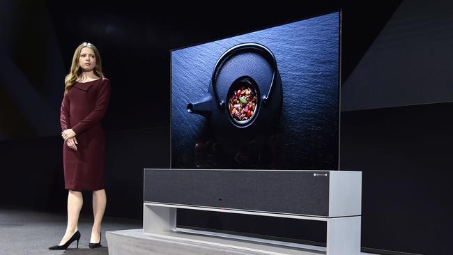 An LG Signature OLED TV R is displayed during at CES 2019 at the Mandalay Bay Convention Center in Las Vegas, Nevada. Picture: Getty Images