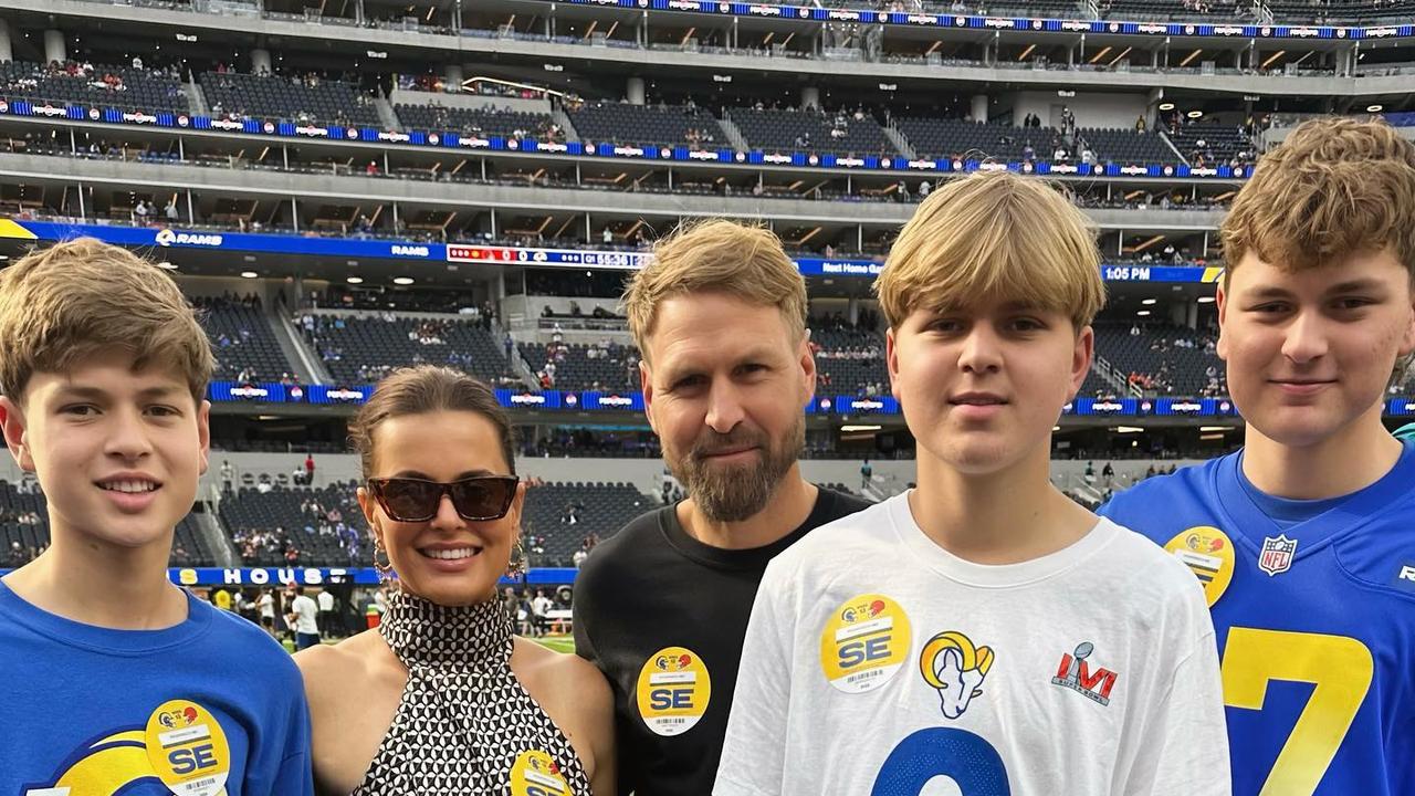 Kane with his wife Lucy and boys, Eddy, Ralph and Sonny. Source: Instagram.