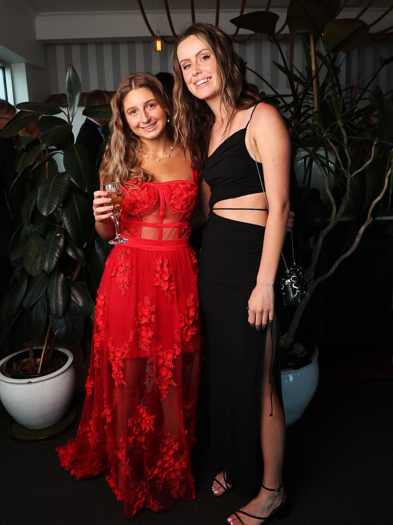 Hannah Cuthbert and Sarah Toose. Fahan School leavers dinner at Seagrass Long Point in Sandy Bay. Picture: Nikki Davis-Jones