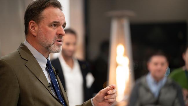 Niall Ferguson, UATX founder, speaks at the Austin home of tycoon Lorne Abony. Picture: UATX