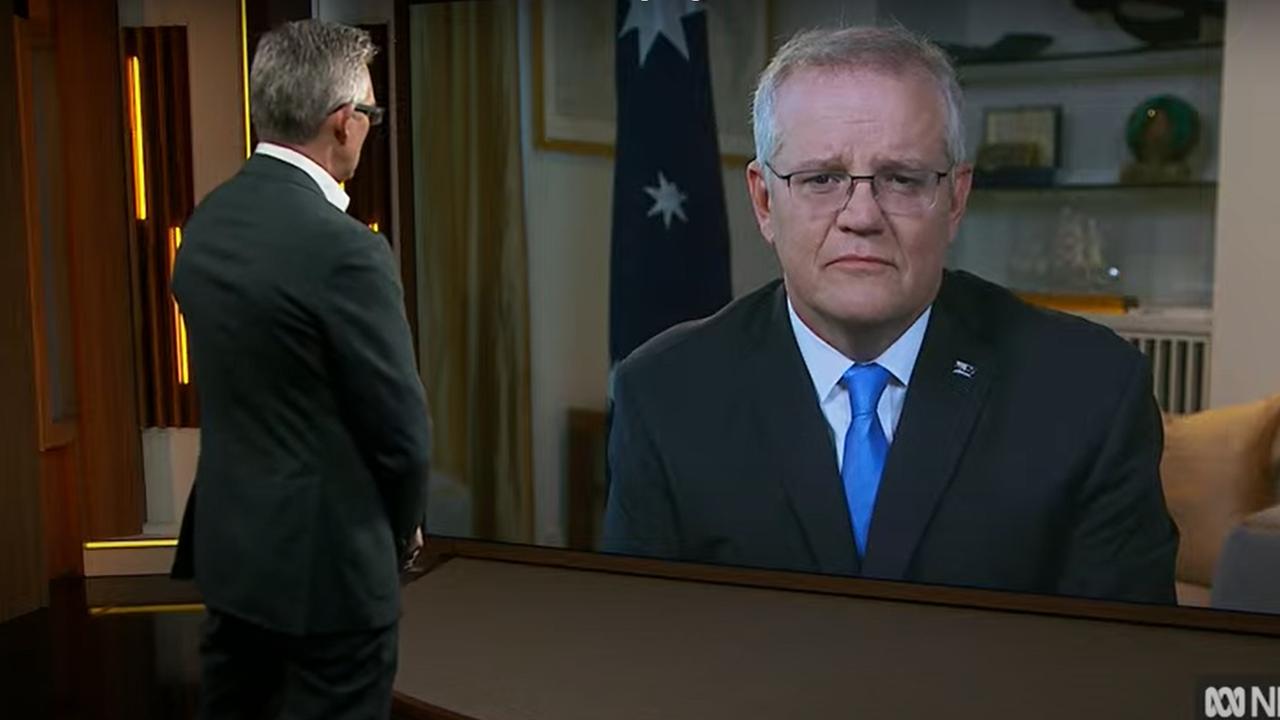 Australian Prime Minister Scott Morrison appeared on ABC Insiders with journalist David Speers. Picture: ABC