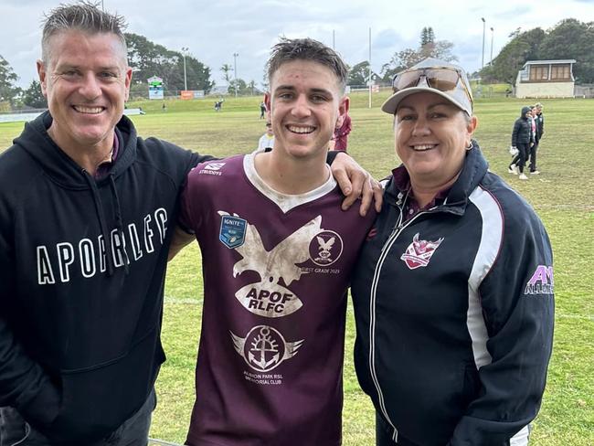 Brodie Breakspear after making his first grade debut for the Eagles. Picture: APOFRLFC Facebook Page