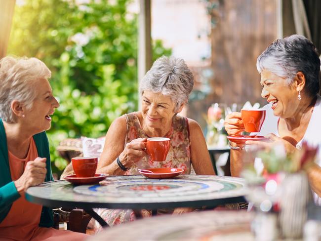 GCS My Life feature - generic group of senior female friends enjoying a lunch date